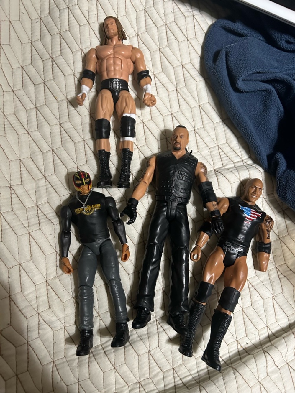 WWE Action Figure Lot - Black and Flesh Tones